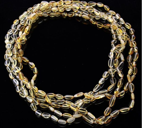 5 Lemon BEANS Baltic amber adult necklaces 55cm