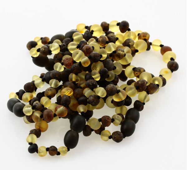 10 Raw Multi BAROQUE Baltic amber teething bracelets 14cm