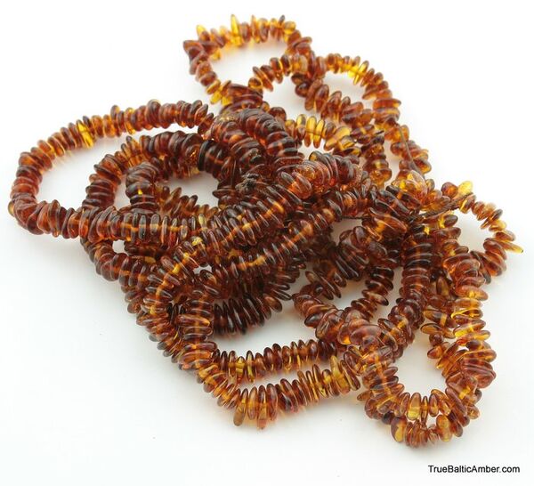 10 Cognac NUGGETS Baltic amber adult strech bracelets