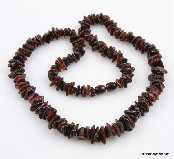 Cognac CHIPS Baltic amber necklace