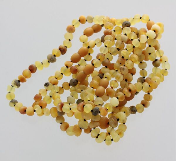 7 Raw Mix Baltic Amber Anklets 25cm