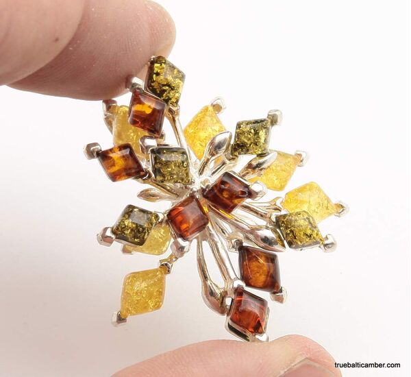 Evening star Baltic amber pendant