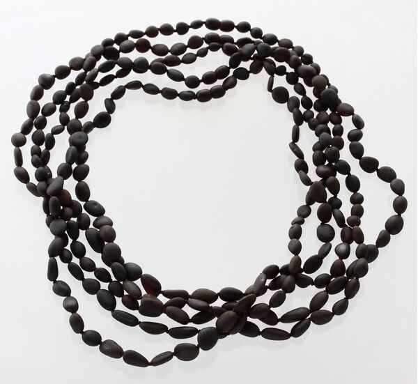 5 Raw Cherry BEANS Baltic amber adult necklaces 55cm