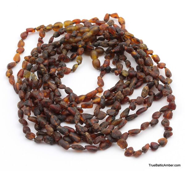 10 Raw BEANS Baby Baltic amber teething necklaces