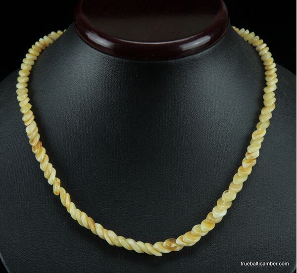 Overlapping Butter pieces Baltic amber necklace 18in