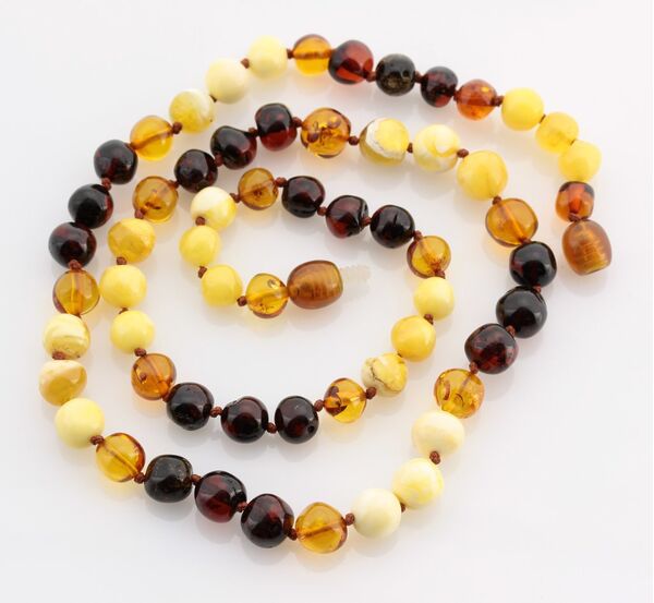 Multi BAROQUE beads Baltic amber necklace 19in