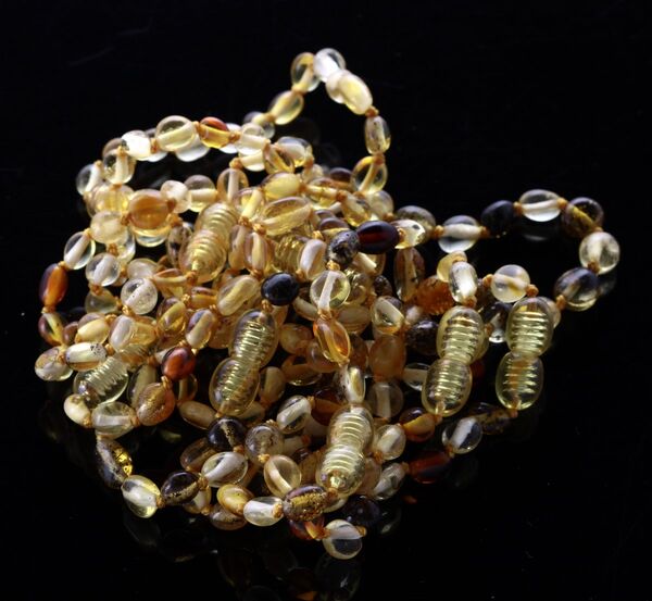 10 Mix BEANS Baltic amber teething Baby bracelets 14cm