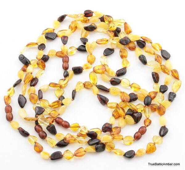 5 Multi BEANS Baltic amber adult wholesale necklaces
