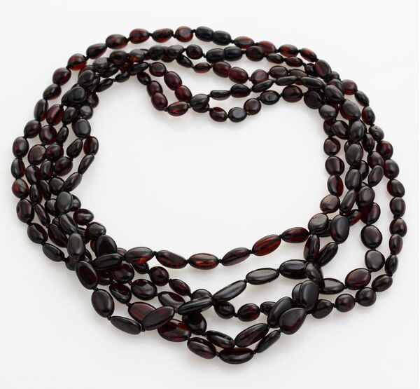 5 Cherry BEANS Baltic amber adult necklaces 48cm