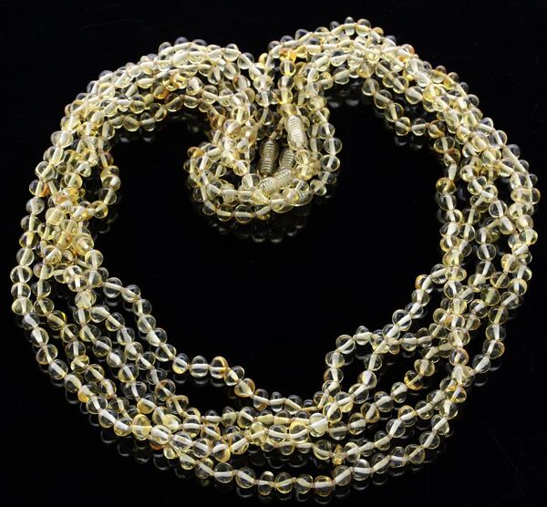 5 Lemon BAROQUE Baltic amber adult necklaces 65cm