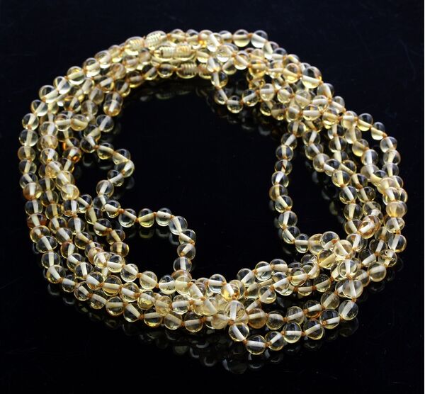5 Lemon BAROQUE Baltic amber adult necklaces 45cm