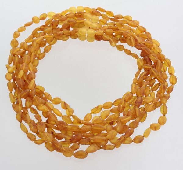 9 Raw Honey BEANS Baltic amber adult necklaces 47cm