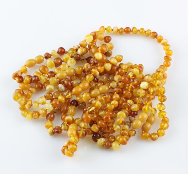 10 Butter BAROQUE Baltic amber adult bracelets 22cm