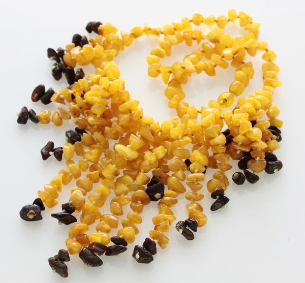 Multi line Baltic amber necklace 51cm