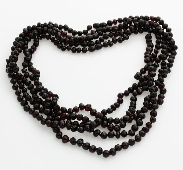 5 Cherry BAROQUE beads Baltic amber adult necklaces 55cm