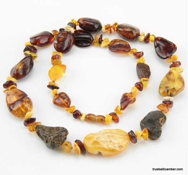 Large multi beaded Baltic amber necklace