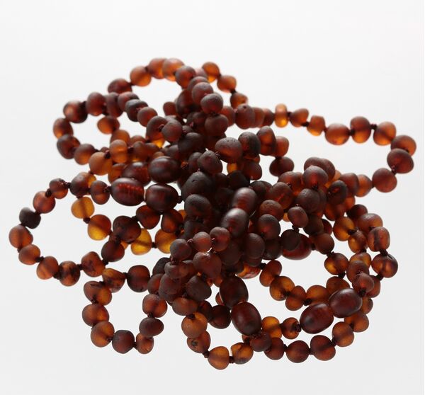 10 Raw Ruby BAROQUE Baltic amber teething bracelets 16cm