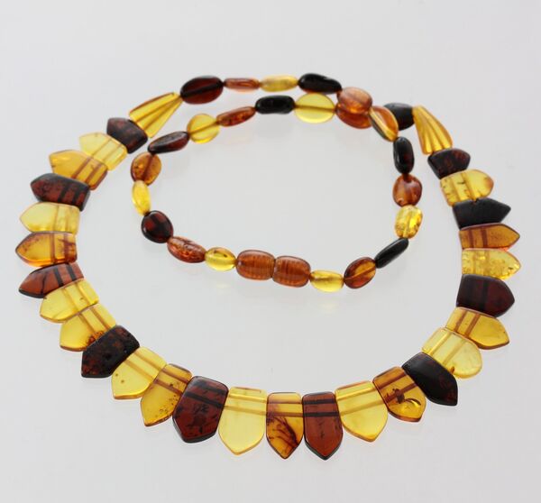 Multi Pieces Baltic Amber Women Necklace Collar 47cm