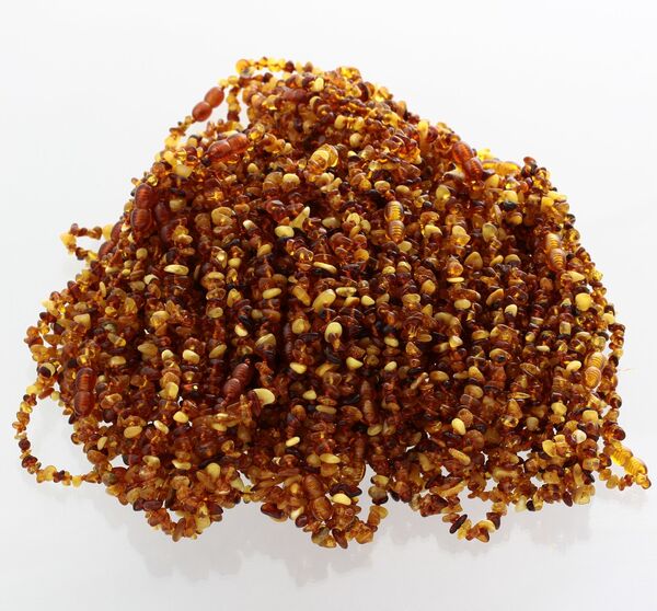 80 Multi CHIPS Baltic amber teething necklaces 32cm
