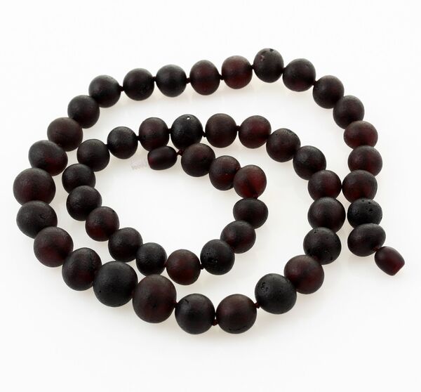 Raw Big Cherry BAROQUE beads Baltic amber necklace 56cm