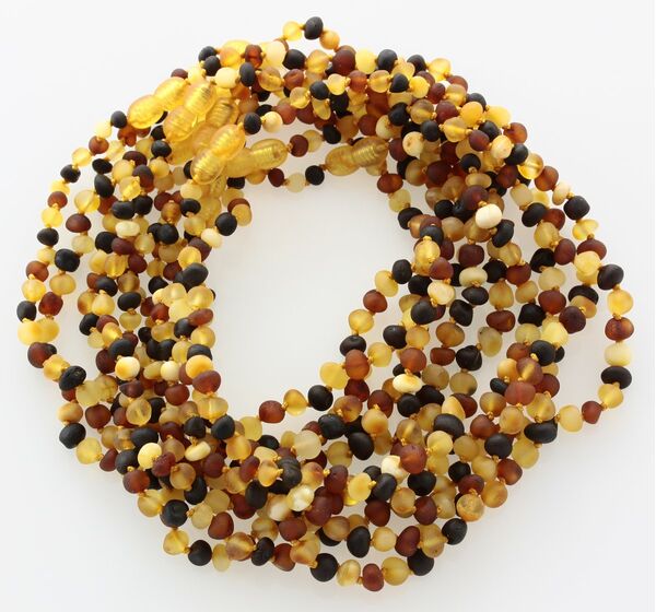 10 Raw Multi BAROQUE Baltic amber teething necklaces 35cm