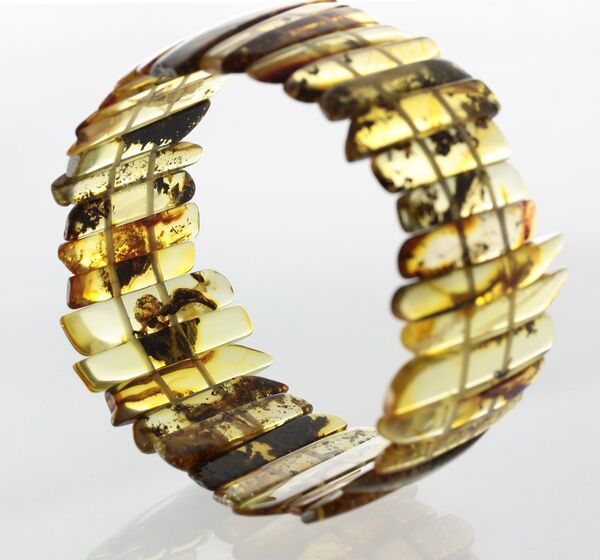 Sparkling pieces Baltic amber stretchy bracelet 19cm
