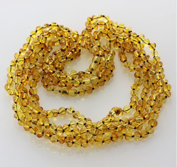 5 Honey BAROQUE Baltic amber adult necklaces 58cm