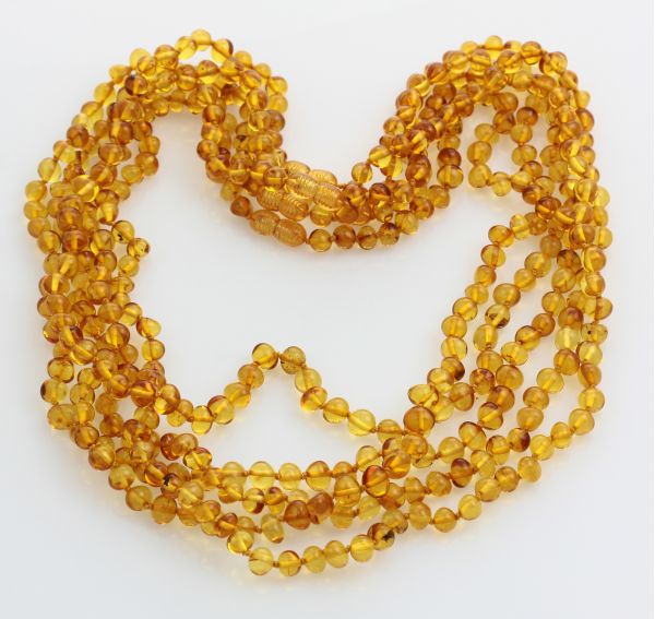 5 Honey BAROQUE Baltic amber adult necklaces 60cm