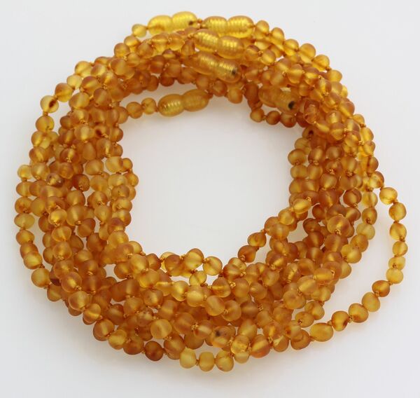 10 Raw Honey BAROQUE Baltic amber teething necklaces 32cm