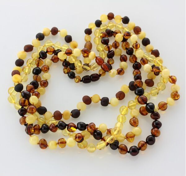 4 BAROQUE Baltic amber adult necklaces 45cm