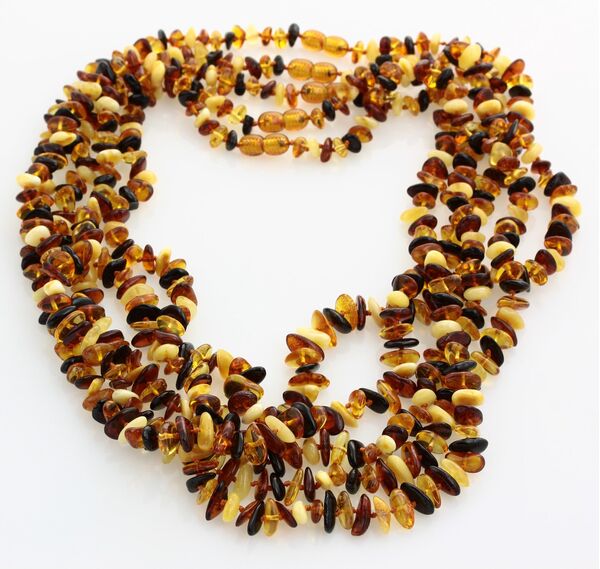 5 Multi CHIPS Baltic amber necklaces 55cm