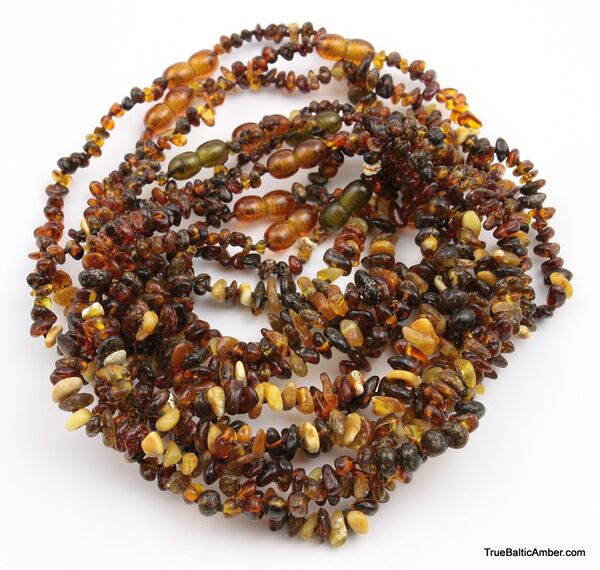 10 CHIPS Baby teething Baltic amber necklaces