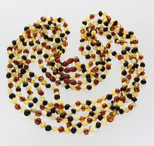5 Multi BAROQUE Baltic amber adult necklaces 65cm