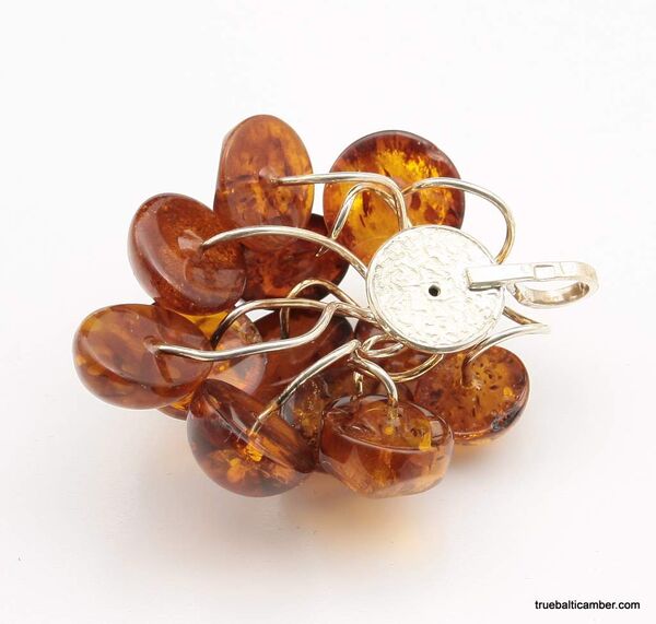 Grape bunch Baltic amber pendant
