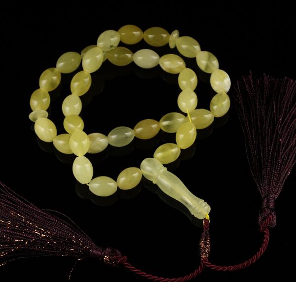 Islamic 33 OLIVE Prayer BALTIC AMBER Beads Muslim Rosary