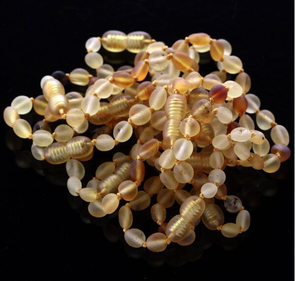 10 Raw Mix BEANS Baltic amber teething bracelets 14cm