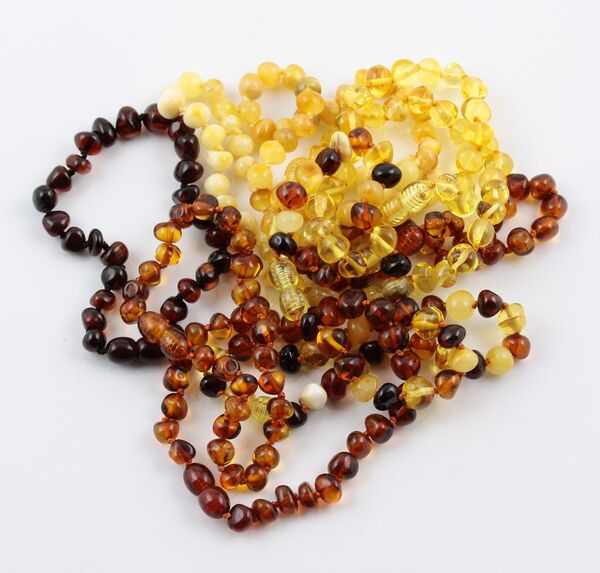 10 BAROQUE Baltic amber adult bracelets 19cm