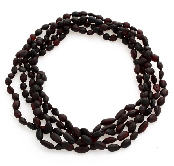 5 Raw Cherry BEANS Baltic amber adult necklaces 45cm