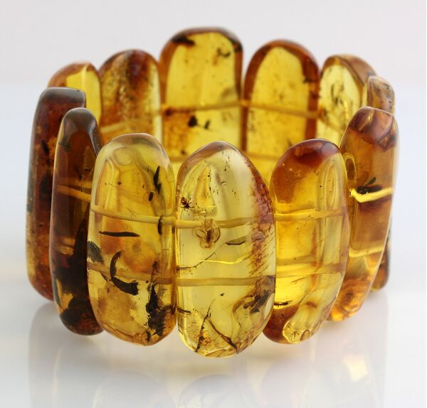 Large Baltic Amber Fossil stretch bracelet 20cm