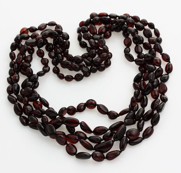 5 Cherry BEANS Baltic amber adult necklaces 51cm
