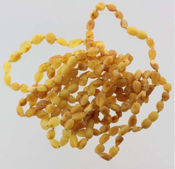 10 Raw Butter BEANS Baltic amber adult bracelets 19cm