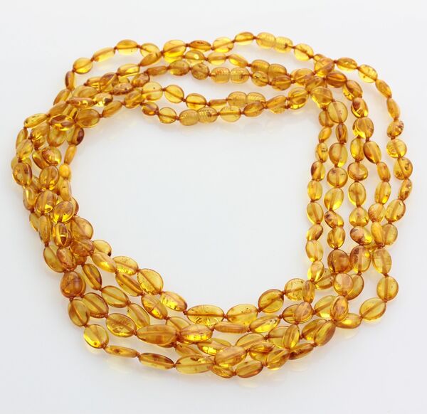 5 Honey BEANS Baltic amber adult necklaces 48cm