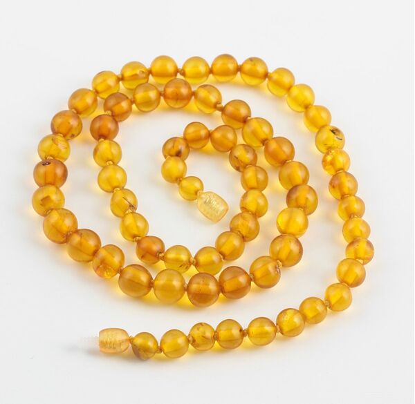 Vintage Round beads Baltic amber necklace 22in