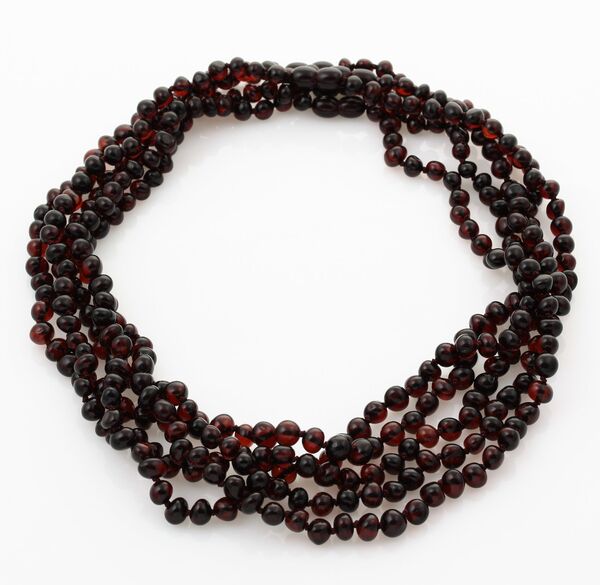 5 Cherry BAROQUE beads Baltic amber adult necklaces 50cm