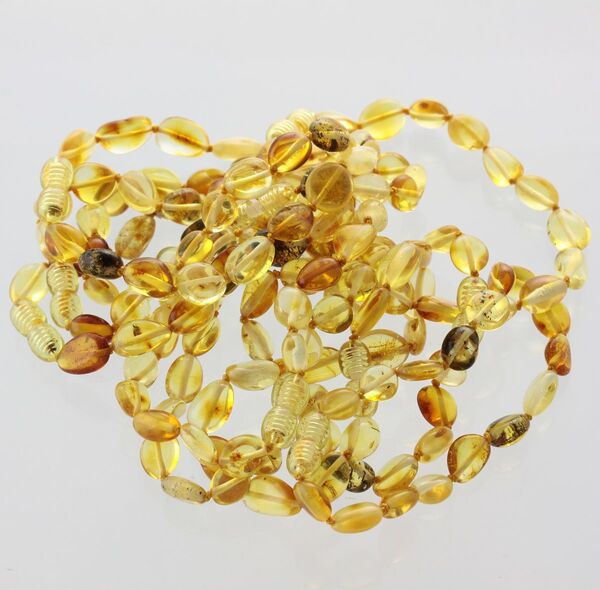 10 Mix BEANS Baltic amber bracelet 19cm