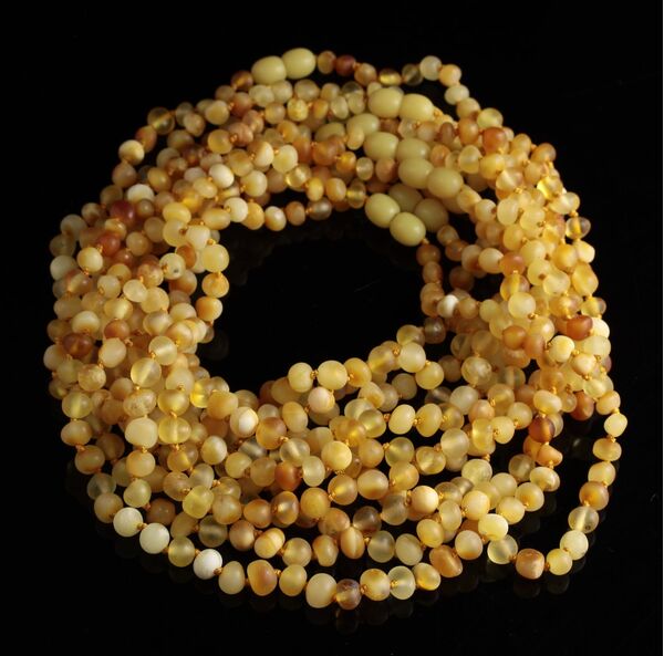 10 Unpolished Mix BAROQUE Baby teething Baltic amber necklaces 36cm