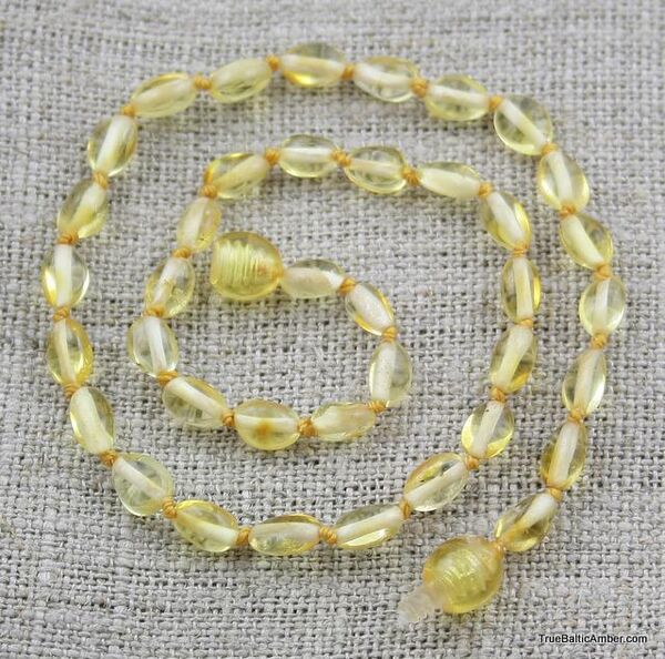 BEANS Baby teething Baltic amber beads necklace