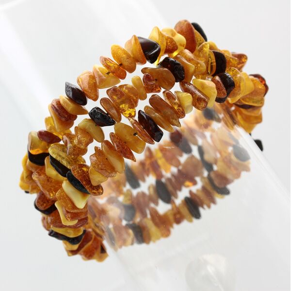 Memory wire Baltic amber bracelet