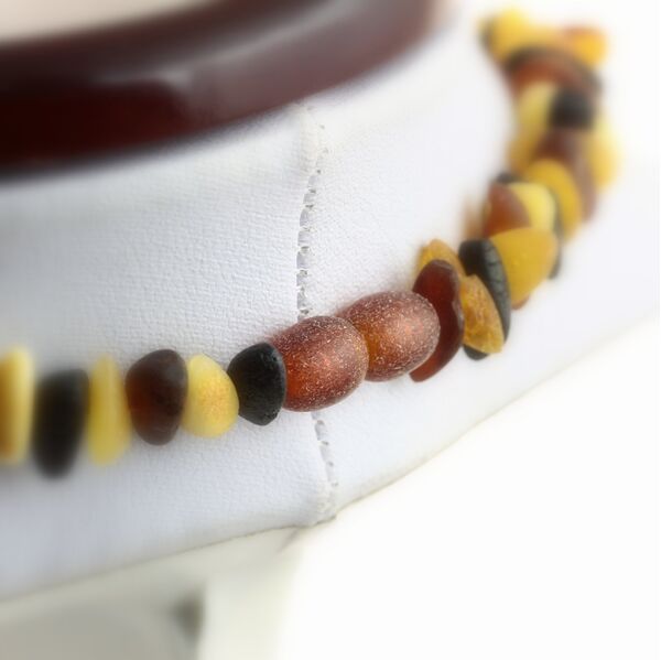 Raw Multi CHIPS Baltic amber necklace 47cm