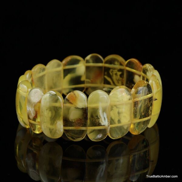 Honey pieces Baltic amber stretch bracelet